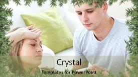  Presentation with caring - Presentation theme having love care - caring man check the temperature background and a  colored foreground