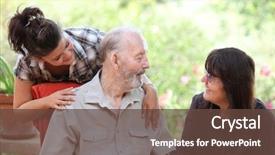  Presentation with daughter - Colorful PPT theme enhanced with love care - granddaughter and daughter visiting happy backdrop and a tawny brown colored foreground