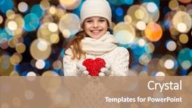  Presentation with christmas holidays - PPT theme having love charity christmas holidays background and a coral colored foreground