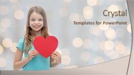  Presentation with charity kids - Presentation theme enhanced with love charity holidays children background and a lemonade colored foreground