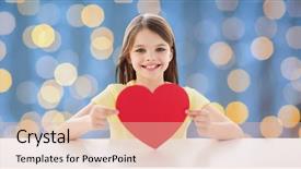  Presentation with charity kids - PPT theme consisting of love charity holidays children background and a  colored foreground