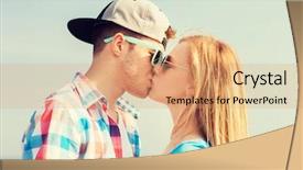  Presentation with teenage love - Colorful PPT layouts enhanced with holidays vacation and love concept backdrop and a coral colored foreground