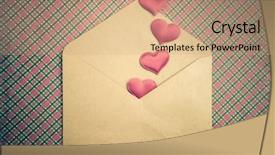  Presentation with craft - Amazing slide deck having love concept background - red hearts and craft envelope valentines day retro vintage toned backdrop and a coral colored foreground