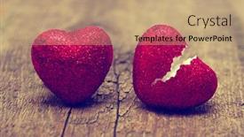  Presentation with broken heart - Theme having love-concept-broken-heart-cheating background and a coral colored foreground