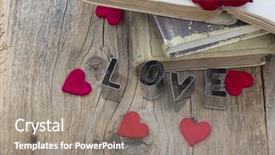  Presentation with memory book - Slide set enhanced with love concept background and a gray colored foreground