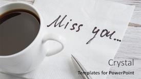  Presentation with confession - Presentation design enhanced with love-confession-on-napkin background and a light gray colored foreground