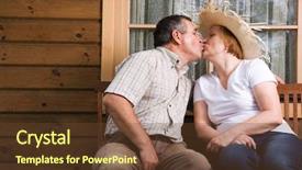  Presentation with senior couple - Slide deck consisting of love country - senior couple having a rest background and a  colored foreground