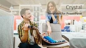  Presentation with mattress - Audience pleasing presentation theme consisting of love-couple-choosing-texture backdrop and a soft green colored foreground