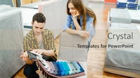  Presentation with mattress - Colorful presentation enhanced with love-couple-choosing-texture backdrop and a mint green colored foreground