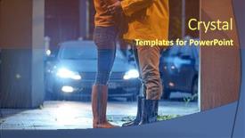  Presentation with night day - Presentation theme consisting of love-couple-dating-in-night background and a tawny brown colored foreground