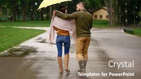  Presentation with rainy day - Colorful PPT theme enhanced with love-couple-drinks-hot-coffee backdrop and a coral colored foreground