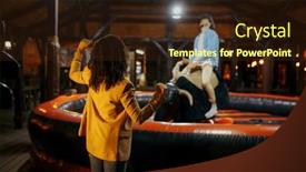  Presentation with rodeo - Beautiful slide deck featuring love-couple-having-fun backdrop and a wine colored foreground