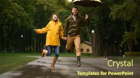  Presentation with rainy day - Audience pleasing theme consisting of love-couple-jumps backdrop and a tawny brown colored foreground