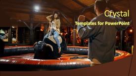  Presentation with amusement park - Presentation design consisting of love-couple-on-rodeo-attraction background and a tawny brown colored foreground