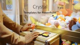  Presentation with amusement-park - PPT layouts enhanced with love-couple-playing-game-machine background and a coral colored foreground