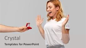  Presentation with engagement - Beautiful PPT layouts featuring love-couple-proposal-and-people backdrop and a light gray colored foreground