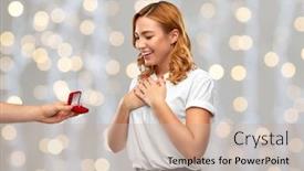  Presentation with engagement - PPT layouts enhanced with love-couple-proposal-and-people background and a soft green colored foreground