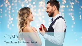  Presentation with proposal blue - Presentation theme consisting of love-couple-proposal-and-people background and a arctic colored foreground