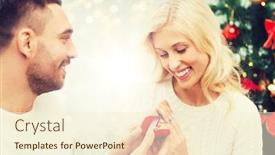  Presentation with engagement - Cool new PPT layouts with love-couple-proposal-holidays backdrop and a cream colored foreground