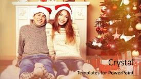  Presentation with love and care - Colorful slide deck enhanced with love couple sitting on carpet backdrop and a coral colored foreground