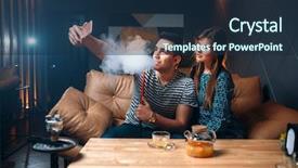  Presentation with hookah - Slide deck consisting of love couple smokes hookah background and a tawny brown colored foreground