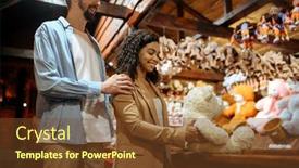  Presentation with amusement park - Presentation theme consisting of love-couple-wins-soft-toy background and a tawny brown colored foreground