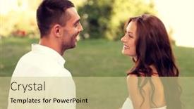  Presentation with dating - Audience pleasing PPT theme consisting of love dating people and friendship concept - smiling couple sitting on bench and looking to each other in park backdrop and a soft green colored foreground