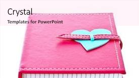  Presentation with shape heart - PPT layouts featuring love diary - notebook with heart shape isolated background and a lemonade colored foreground