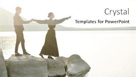  Presentation with romance - Presentation design with love-drama-handsome-brunet-man background and a white colored foreground