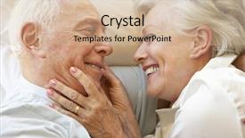  Presentation with good morning couple bed - Slide deck consisting of love eighties - senior couple relaxing in bed background and a soft green colored foreground