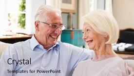  Presentation with smiling paramedic sitting in ambulance - Cool new PPT layouts with love eighties - smiling senior couple sitting backdrop and a  colored foreground