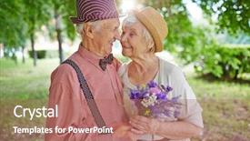  Presentation with grandparents day - Presentation design consisting of love enjoying summer day background and a coral colored foreground