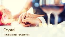  Presentation with restaurant family - Beautiful presentation theme featuring love family anniversary concept - engaged backdrop and a cream colored foreground