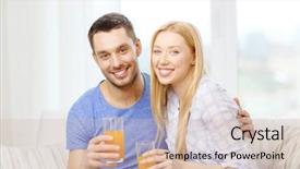  Presentation with healthy juice - Slide deck with love family healthy food background and a  colored foreground
