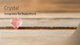  Presentation with valentine - Cool new theme with love for valentine's day red bead with a shape of a heart on wood plank floor backdrop and a coral colored foreground