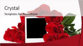  Presentation with love frame - Amazing slides having love frame - bouquet of roses with empty backdrop and a white colored foreground
