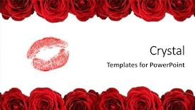 Presentation with roses - Presentation theme featuring love frame - fresh red roses on white background and a white colored foreground