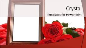  Presentation with love frame - Theme consisting of love frame - red rose with a framework background and a lemonade colored foreground