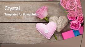  Presentation with love frame - Theme with love frame - valentines day background with gift background and a coral colored foreground