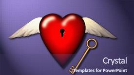  Presentation with love heart - Amazing PPT theme having love freedom key to heart backdrop and a violet colored foreground