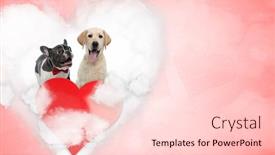  Presentation with love heart - PPT theme consisting of love-french-bulldog-and-labrador background and a lemonade colored foreground