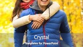  Presentation with friendship - Amazing presentation theme having love friendship family and people concept - smiling friends having fun in autumn park backdrop and a ocean colored foreground