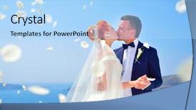  Presentation with bride - Presentation design featuring love greek - beautiful young couple bride background and a light blue colored foreground