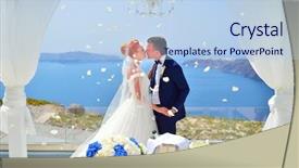  Presentation with bride - Audience pleasing slide deck consisting of love greek - beautiful young couple bride backdrop and a light blue colored foreground