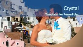  Presentation with santorini - Amazing slide set having love greek - bride and groom on santorini backdrop and a  colored foreground