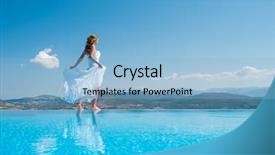  Presentation with infinity - Presentation theme having love greek - bride standing on the edge background and a light blue colored foreground