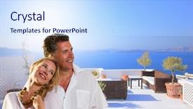  Presentation with honeymoon - PPT theme enhanced with love greek - couple enjoying the honeymoon background and a sky blue colored foreground