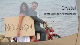  Presentation with married - Amazing theme having love greek - just married - bride backdrop and a light gray colored foreground