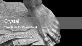  Presentation with plaster - Presentation theme enhanced with love greek - plaster limb foot feet background and a gray colored foreground