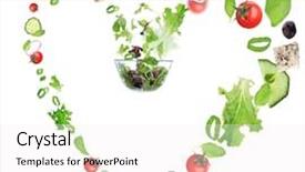  Presentation with love heart - Colorful slide deck enhanced with love greek - vegetable heart backdrop and a white colored foreground